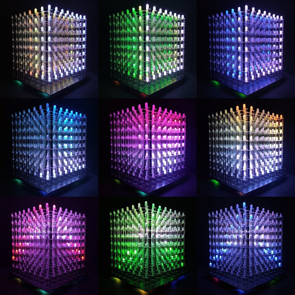 iCubeSmart 3D8RGB Led Cube Kit Full Color 8x8x8 Cube DIY Electronic Ki