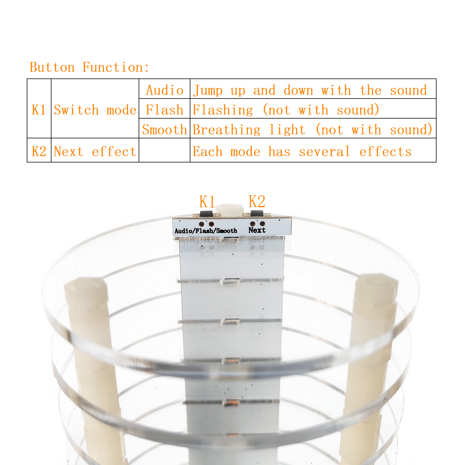 iCubeSmart LED Music Audio Spectrum Analyzer DIY Electronic Kits, Built-in Microphone to Collect Music