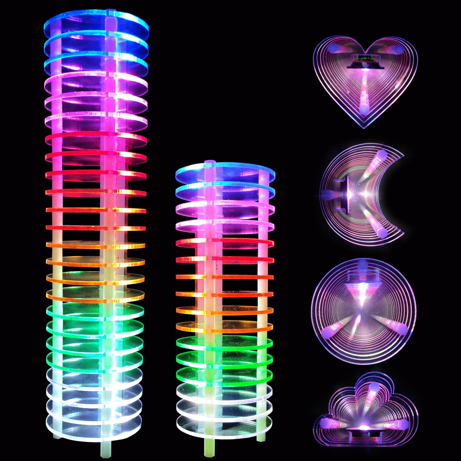 iCubeSmart LED Music Audio Spectrum Analyzer DIY Electronic Kits, Built-in Microphone to Collect Music