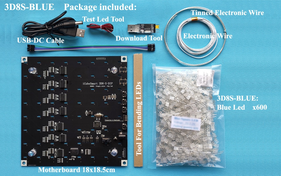 iCubeSmart 3D8S Led Cube DIY Kit Teenagers Learning Soldering Project Kit  Diy Electronic Kits With 3D Editing Software