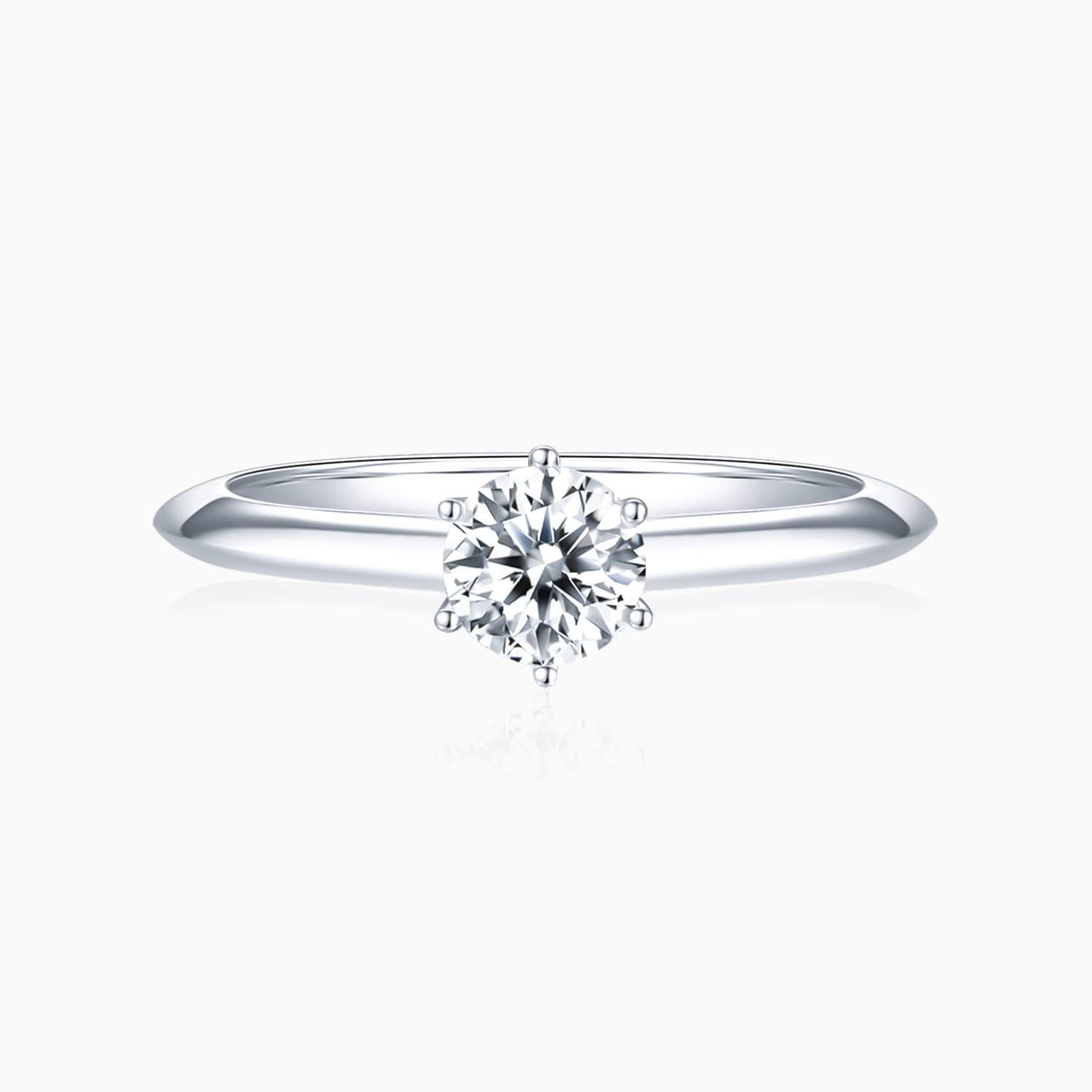 Promise Engagement Wedding Moissanite Ring Six Prong Setting Round Solitaire 925 Sterling Silver 1 Carat