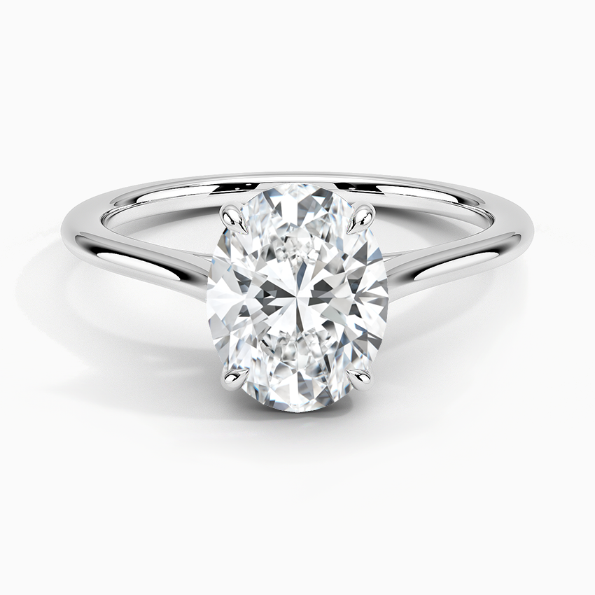 14K Oval Cut Solitaire Moissanite Ring