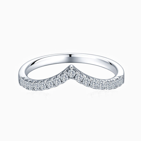 Micro Pave Moissanite Wave-shaped Bands