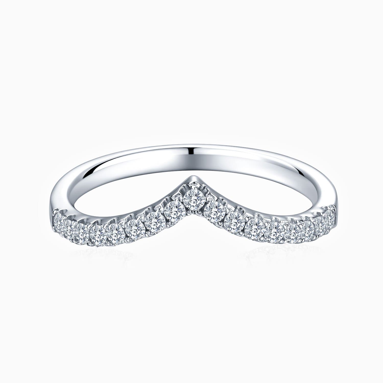 Promise Engagement Wedding Bands Moissanite Ring Wave-shaped Micro Pave With Side Accents Stones
