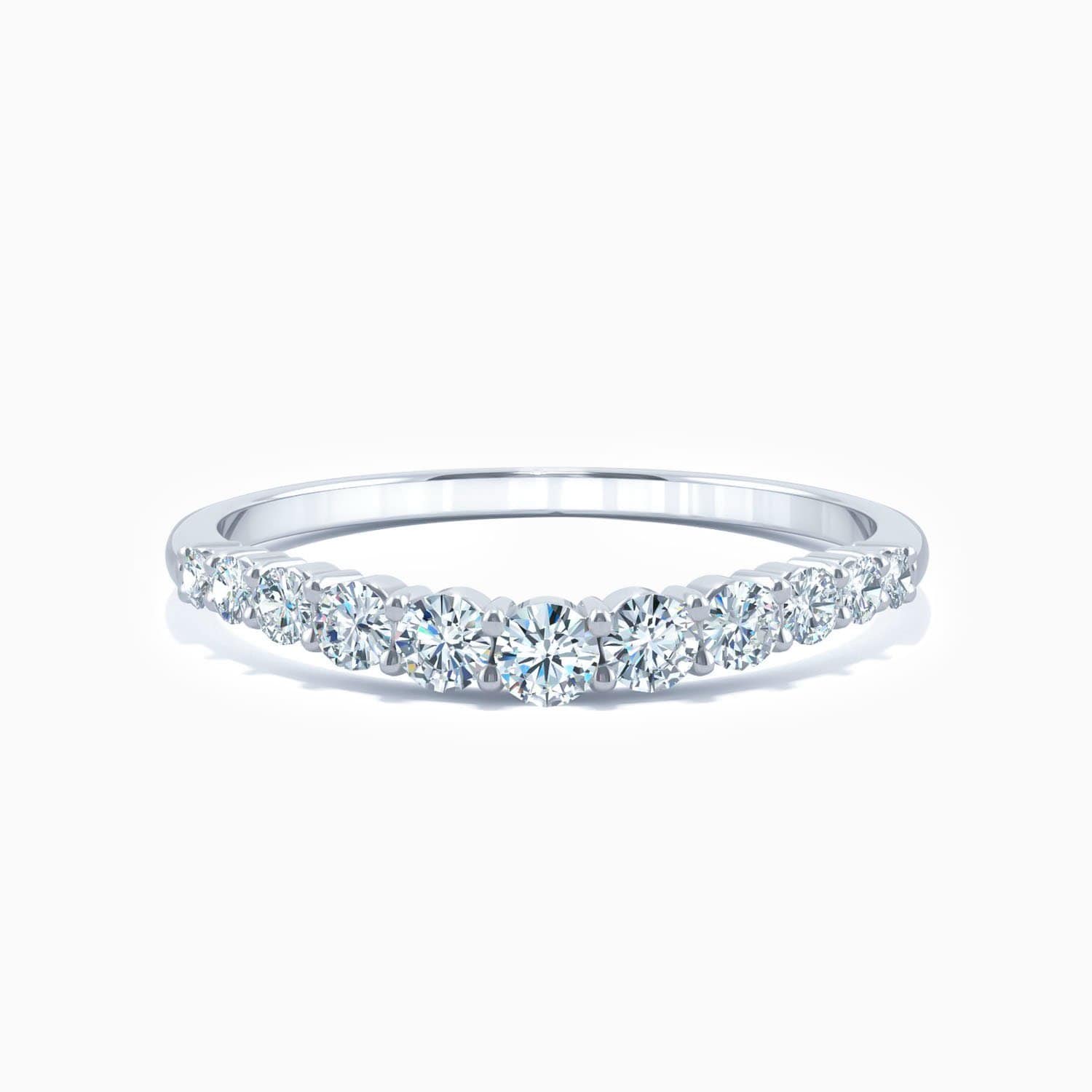 Promise Engagement Round Moissanite Wedding Bands Micro Pave With Side Accents 0.36 Carat