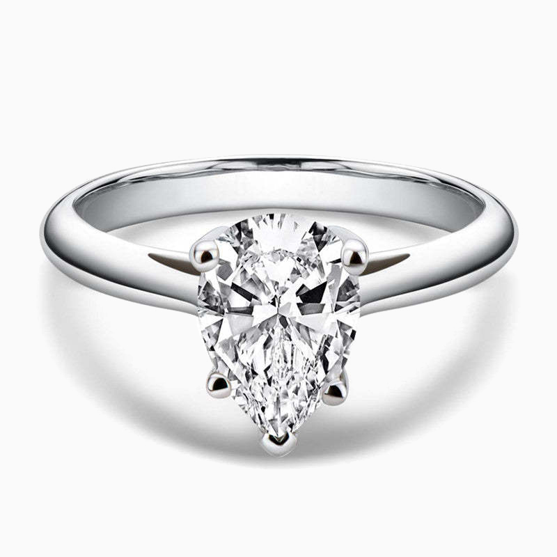 2.0 Carats Pear Shaped Promise Engagment Wedding Moissanite Ring
