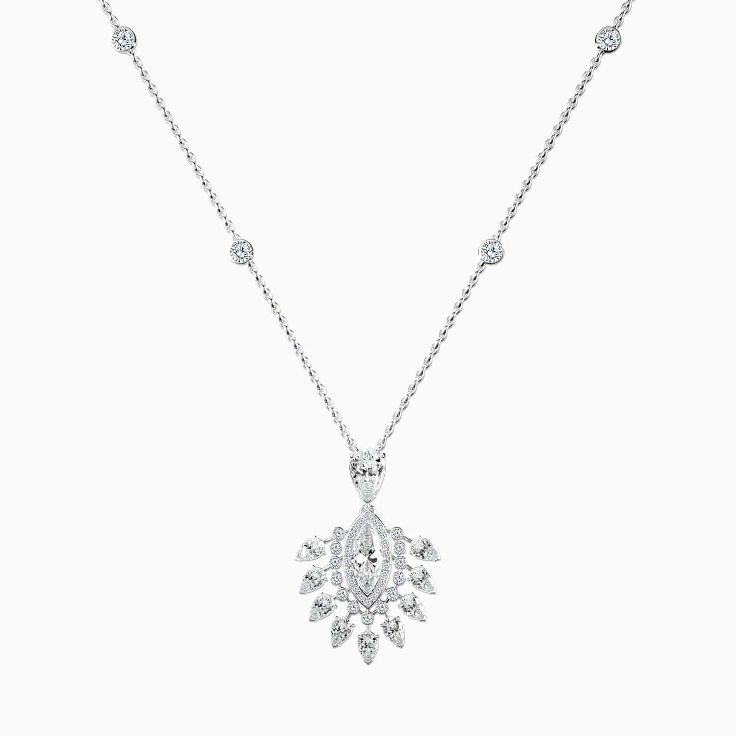 Gorgeous Queen 5A Grade Halo Pear Cubic Zirconia Pendant Necklace Sterling Silver