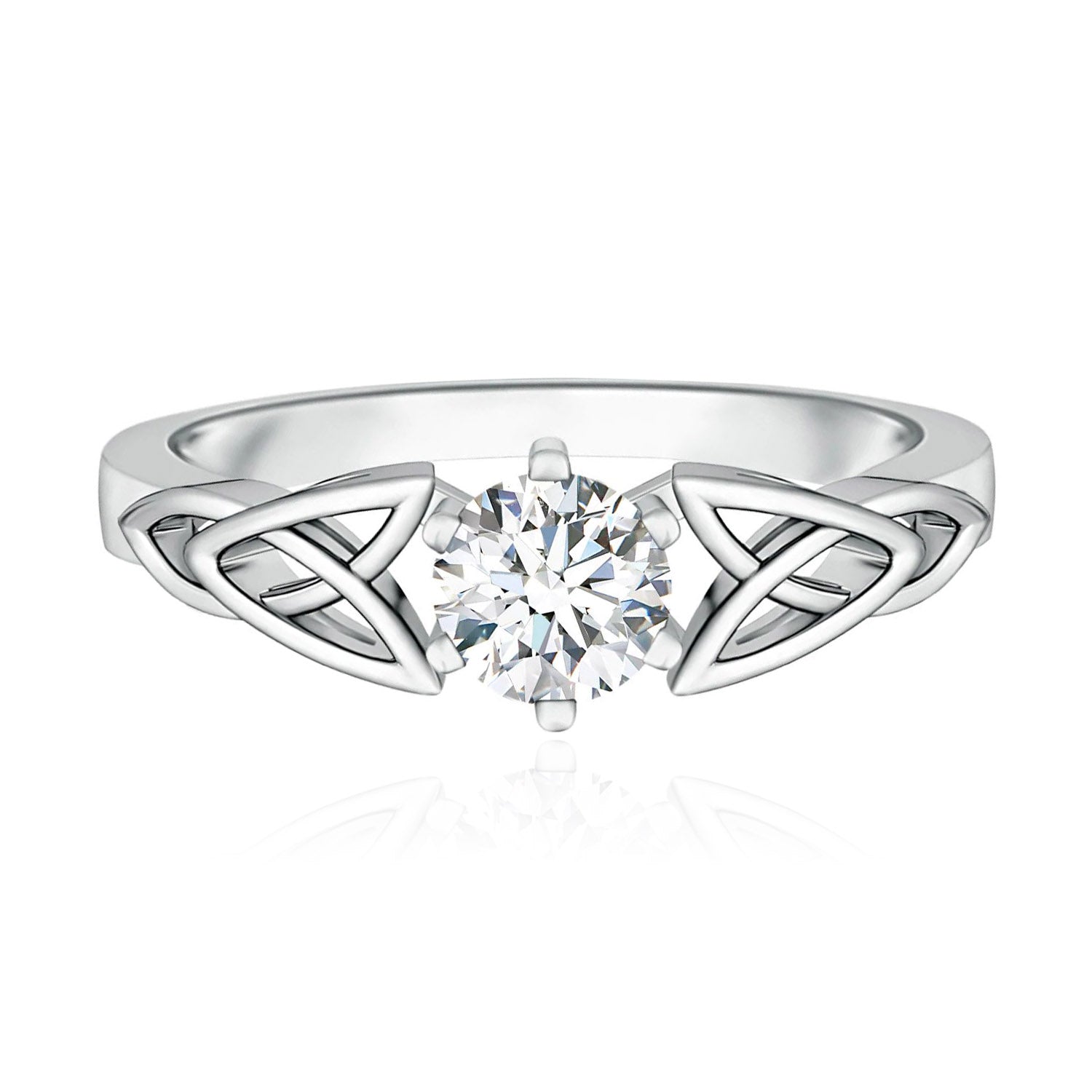 Round Celtic Knot Promise Engagment Wedding Moissanite Ring
