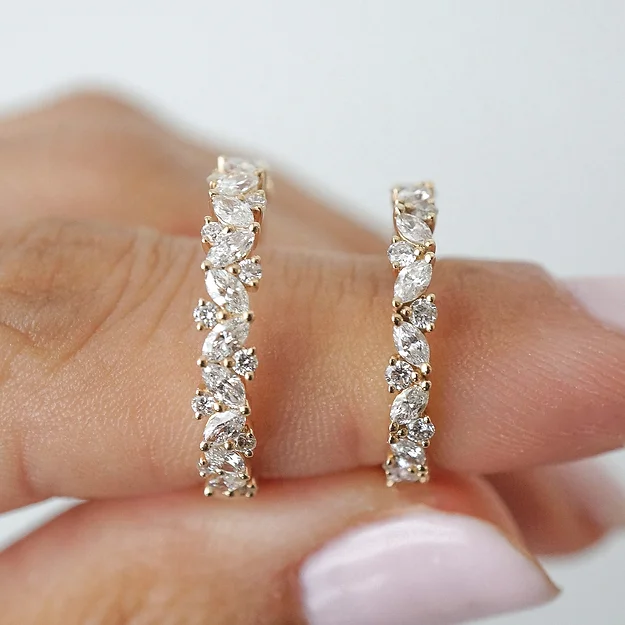 Half eternity Multi-Shape Moissanite Band