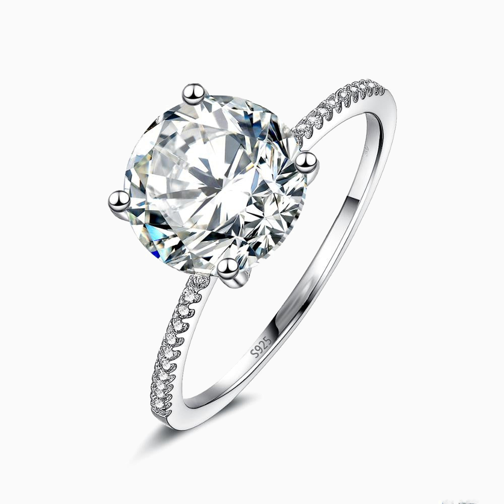 Huge Promise Engagment Wedding Moissanite Ring