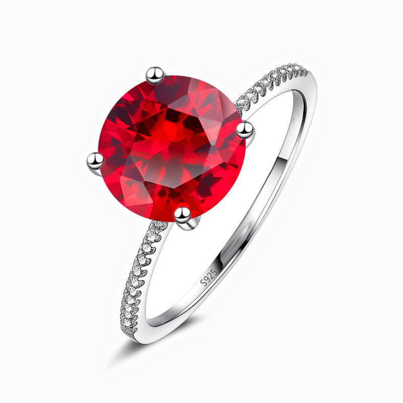Huge Promise Engagment Wedding Round ruby Ring
