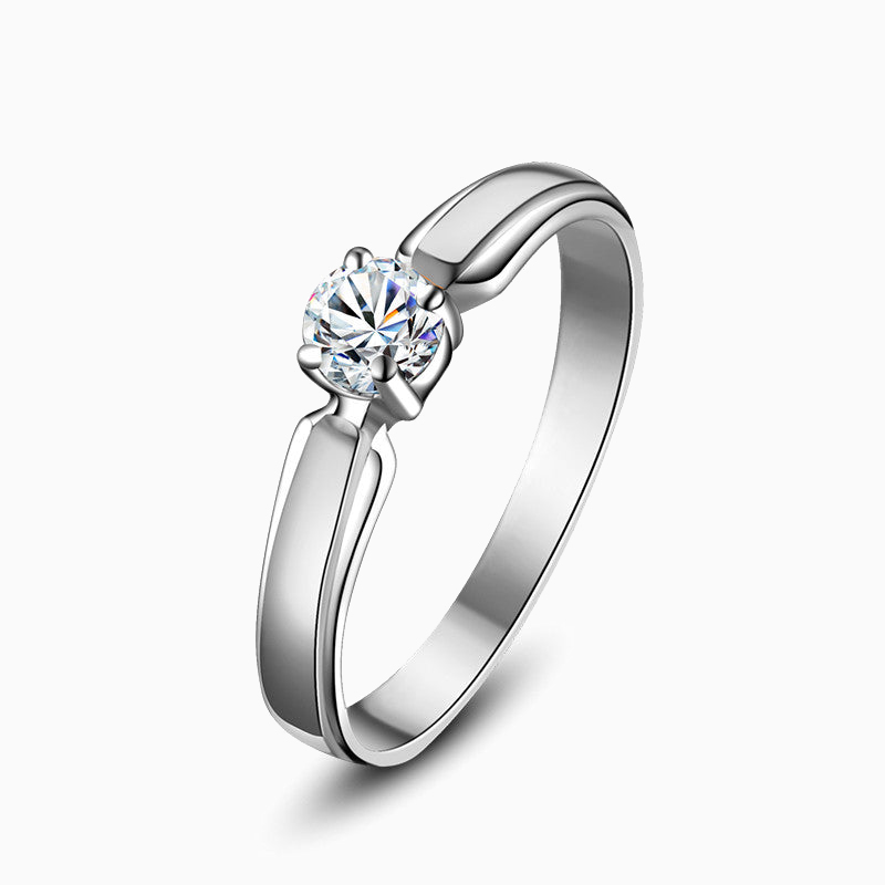 Luxury Promise Engagment Wedding Moissanite 4 Prongs Inlaid Ring