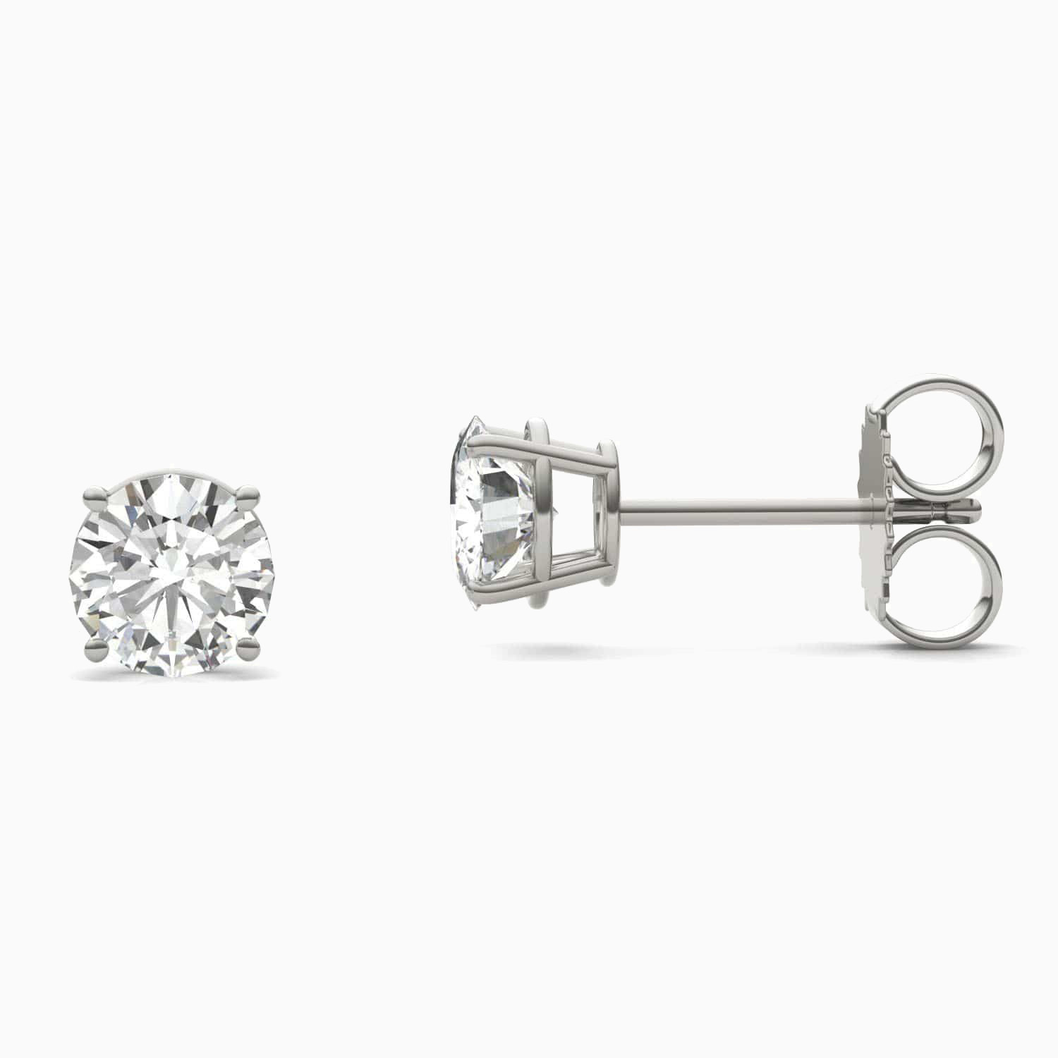 Moissanite Studs Earrings Round Solitaire 2 Carat