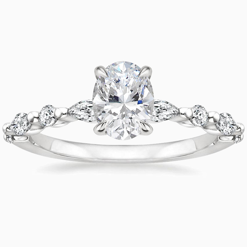 Oval Cut Promise Engagment Wedding Solitaire Moissanite Ring for Women