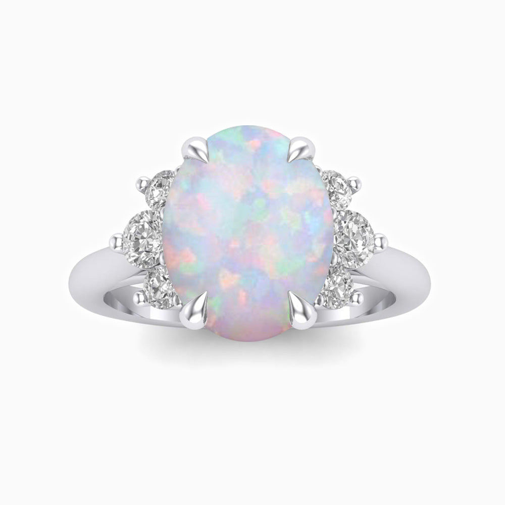 Oval Cut Elegant Promise Engagment Wedding Opal Ring