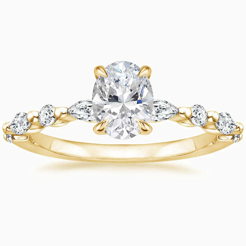 Oval Cut Promise Engagment Wedding Moissanite Ring for Women