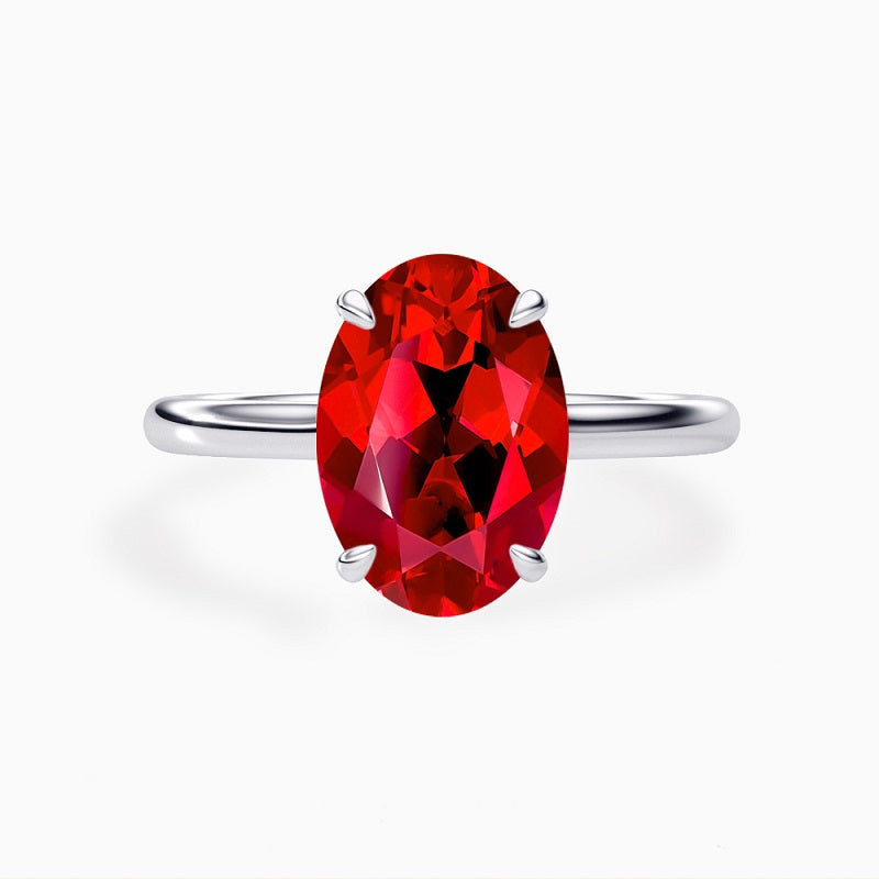 Oval Cut Solitaire Ruby Ring