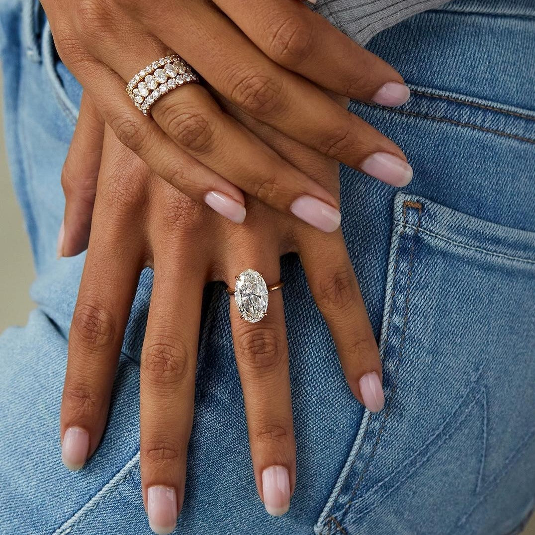 Oval Cut Solitaire Moissanite Ring