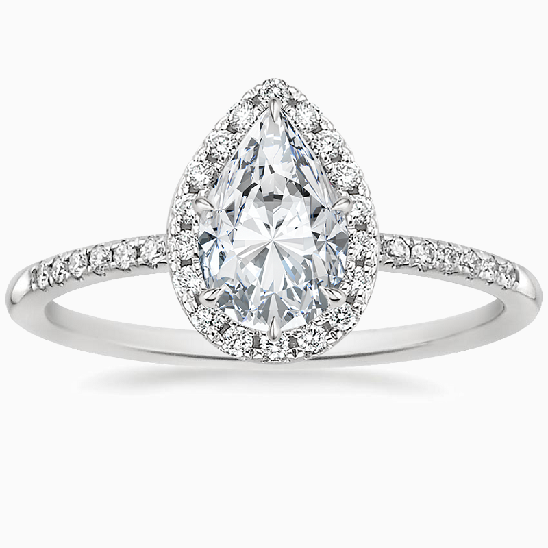 Pear Shaped Promise Engagement Wedding Moissanite Ring