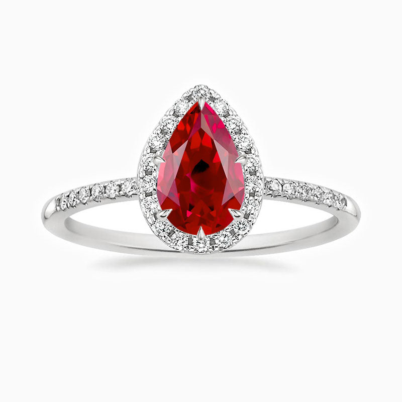 Pear Shaped Promise Engagement Wedding Ruby Ring