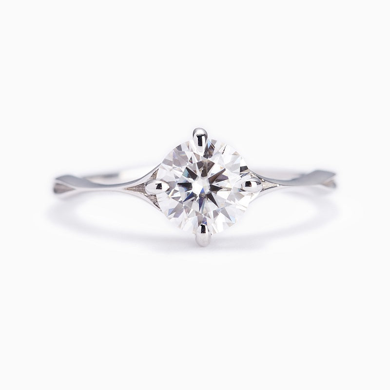 Promise Engagment Wedding Moissanite Ring Petite Four Prong Setting Round Solitaire Stone 1 Carat