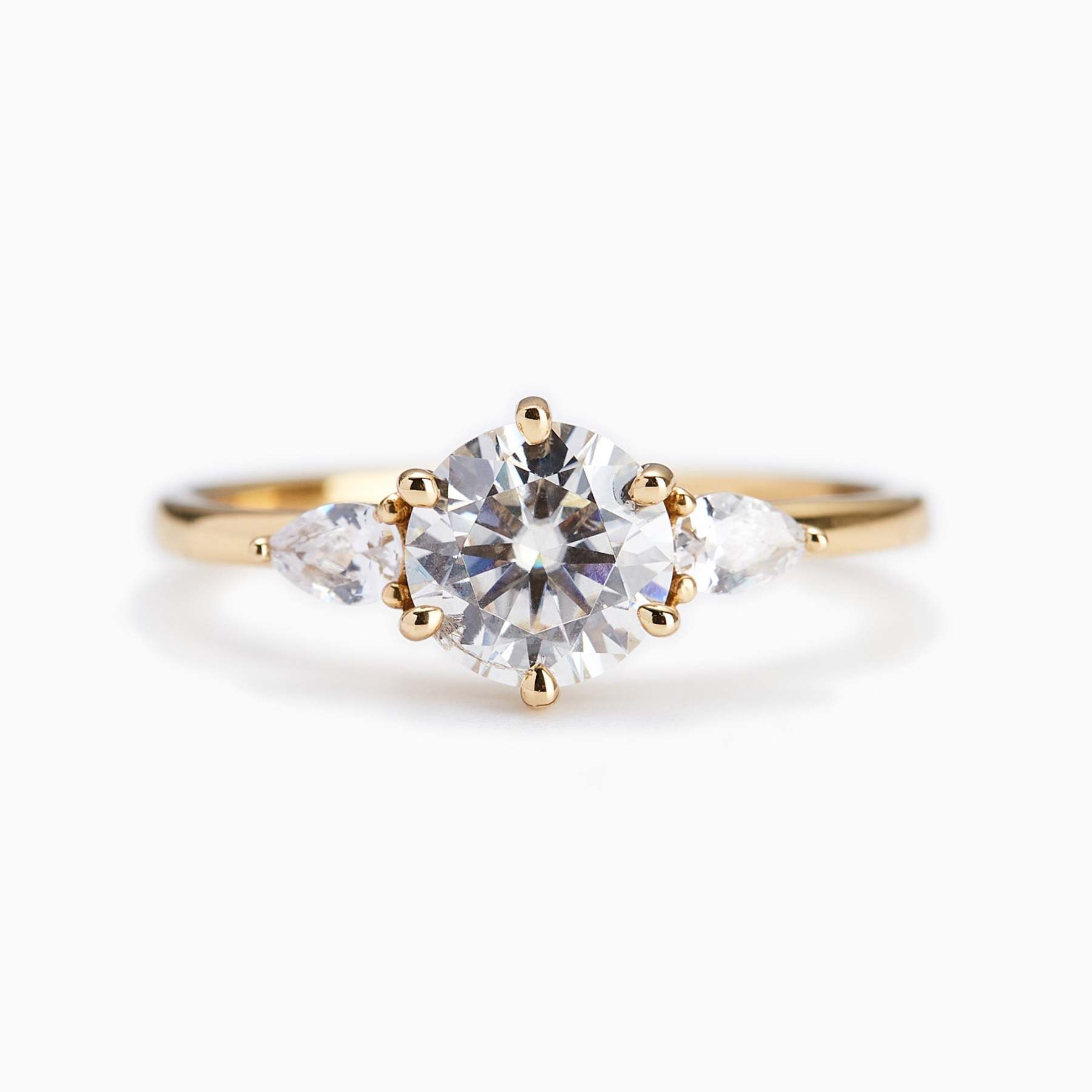 Promise Engagment Wedding Moissanite Ring Six Prong Round Solitaire ...