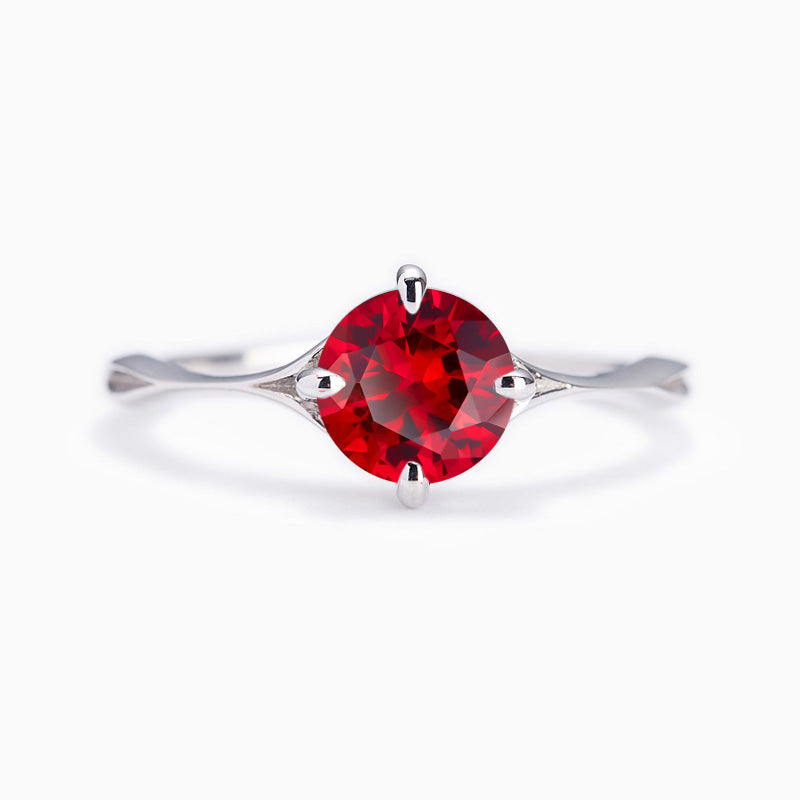 Promise Engagment Wedding Ruby Ring Petite Four Prong Setting Round Solitaire Stone 1 Carat