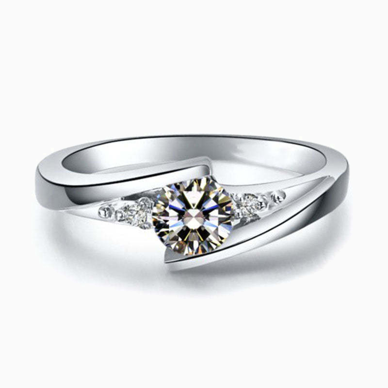 Unique Promise Engagment Wedding Moissanite Ring