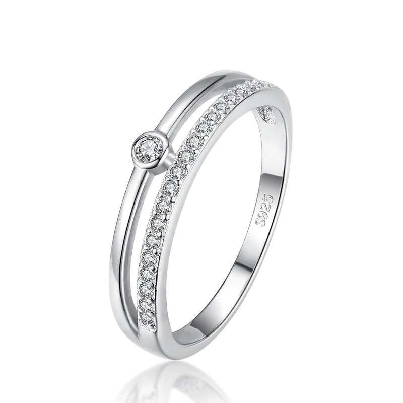 Fashion Stackable Promise Engagment Wedding Moissanite Ring