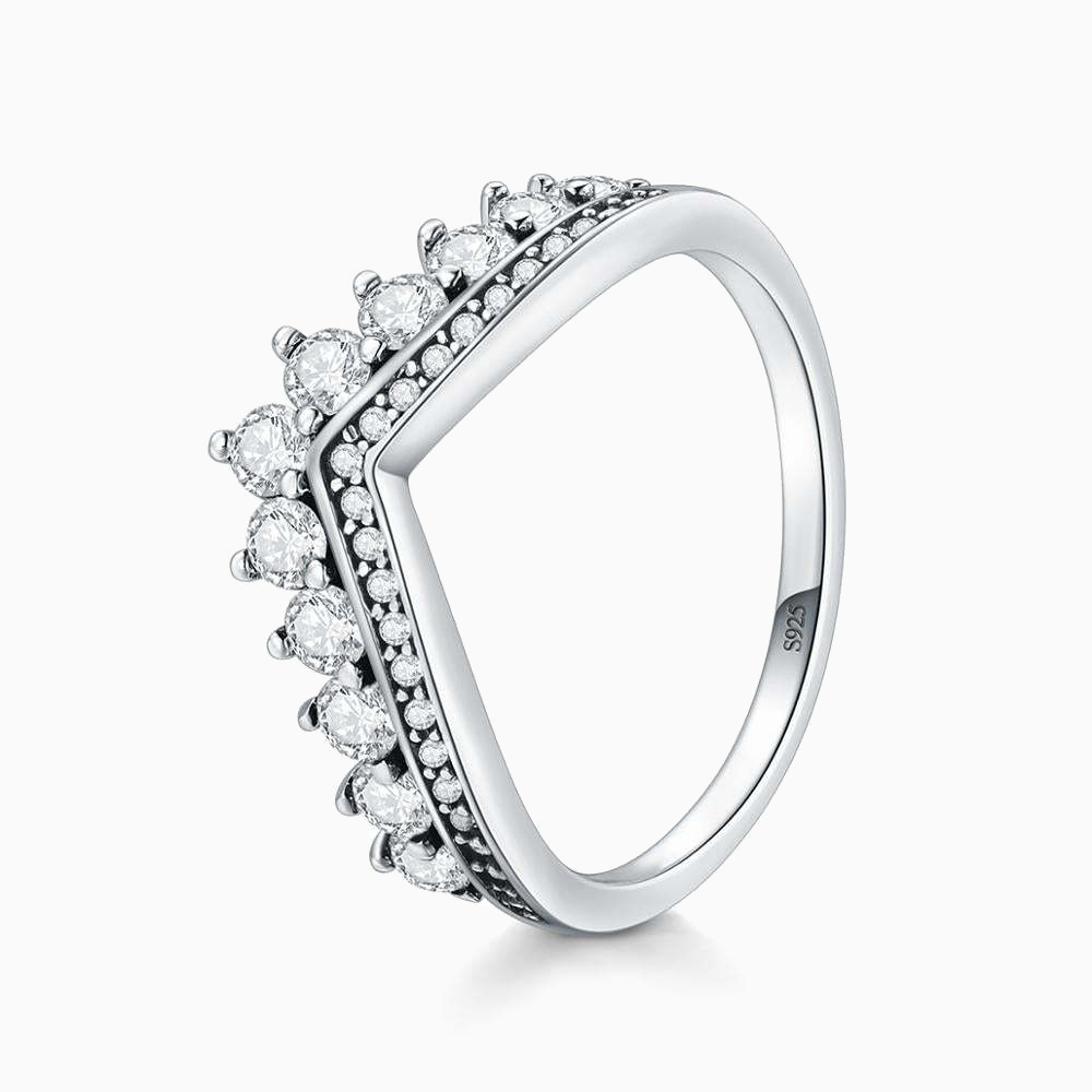 Vintage Crown Promise Engagment Wedding Moissanite Ring