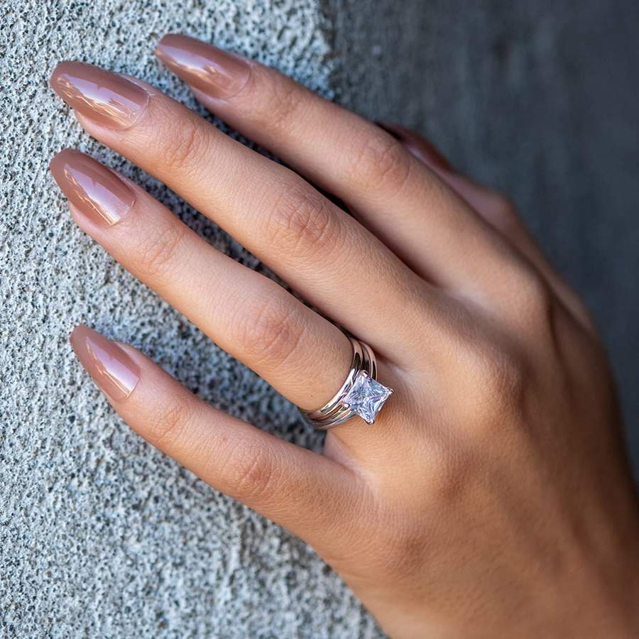 Princess Cut Moissanite Diamond Ring