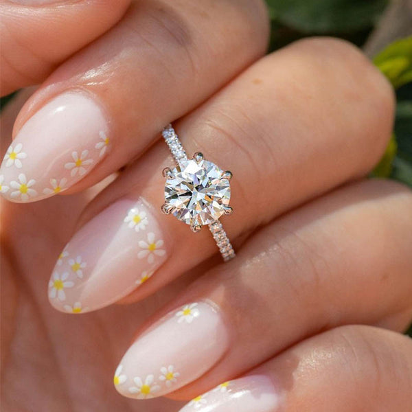 Stephanie Round Moissanite Ring