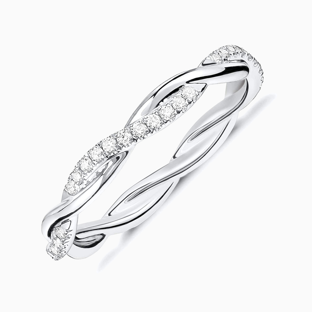 Twisted Rope Eternal Promise Engagment Wedding Moissanite Ring