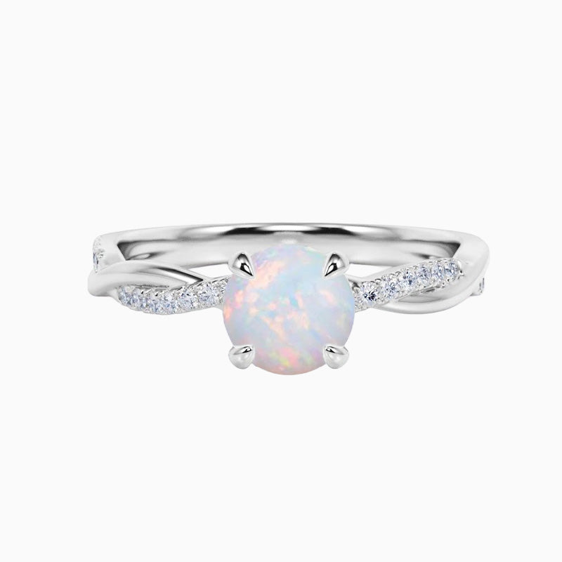 Twisted Vine Promise Engagment Wedding Opal Ring
