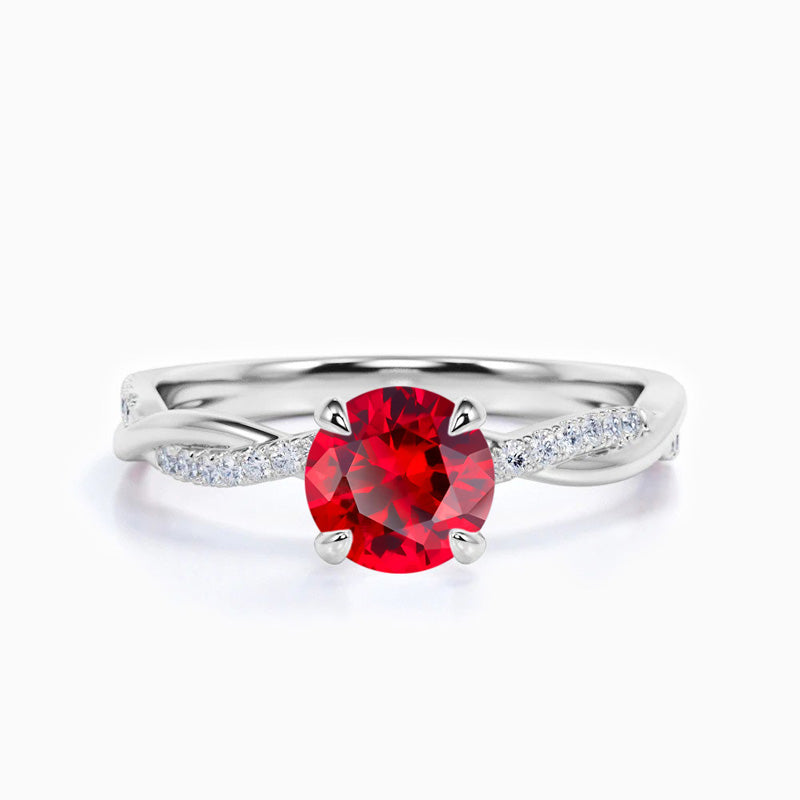 Twisted Vine Promise Engagment Wedding Ruby Ring