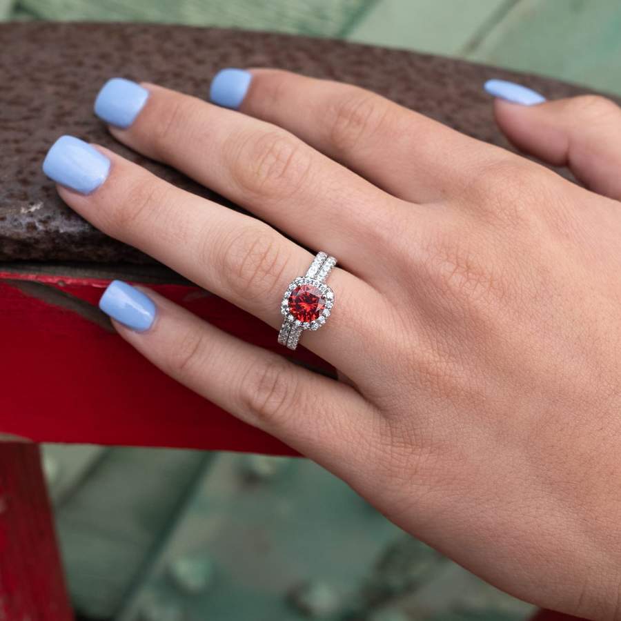 Ruby Swarovski Zirconia  Ring