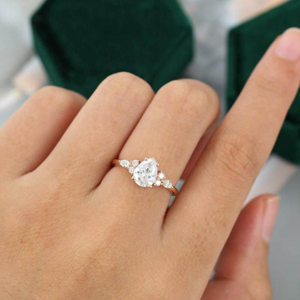 Pear Shaped Moissanite ring
