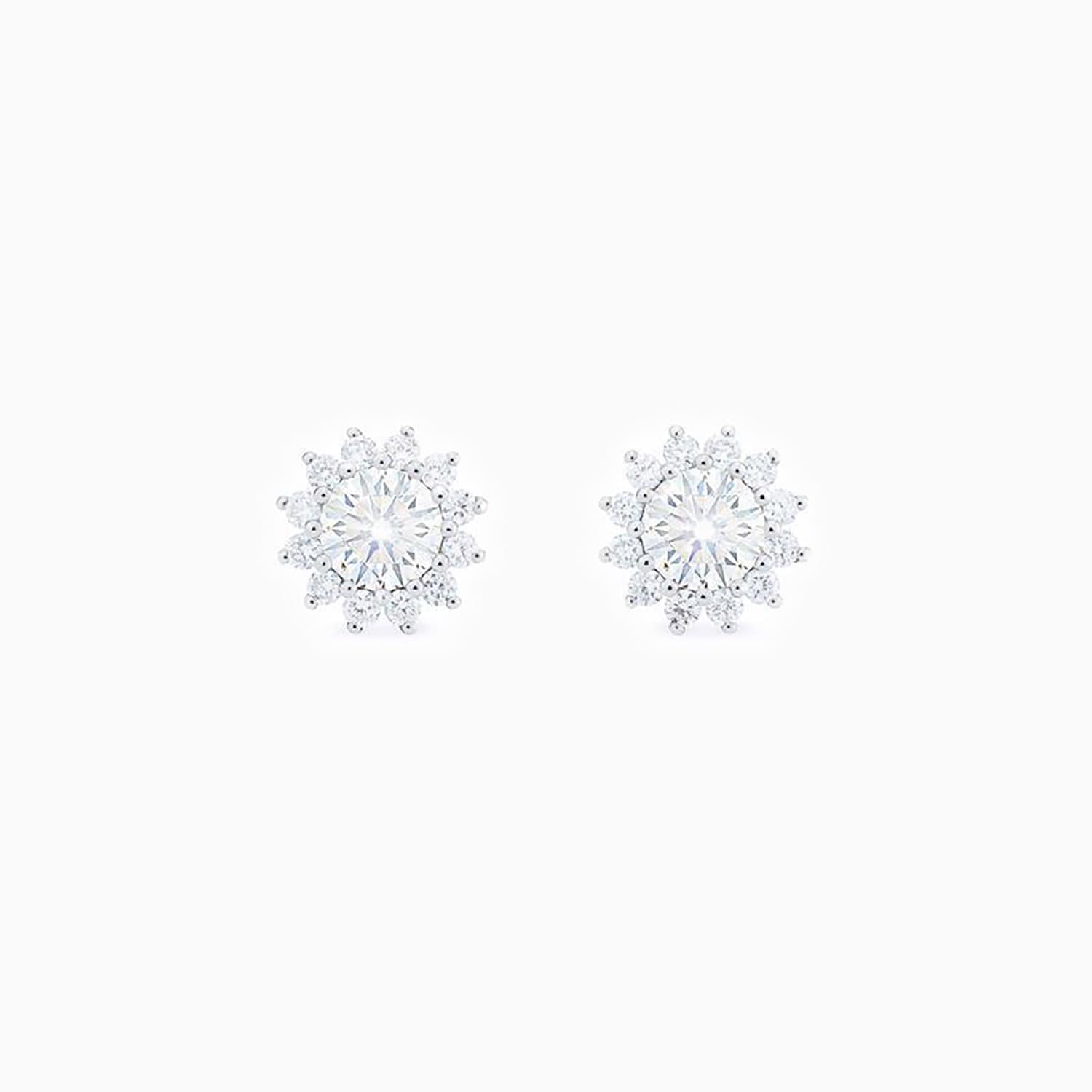 Vintage Floral Moissanite Earrings Bridal Gifts for Women Sterling Silver