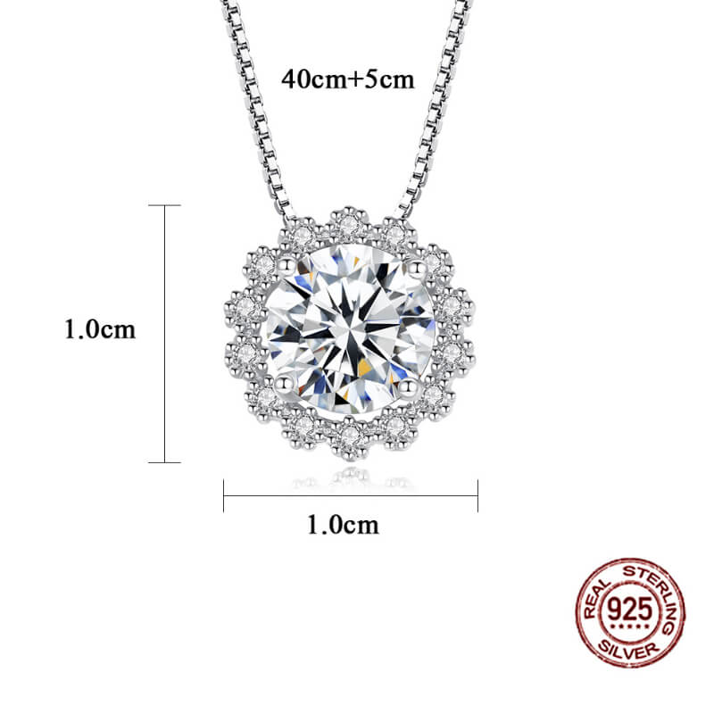S925 Snowflake Moissanite Necklace-MARDAZA