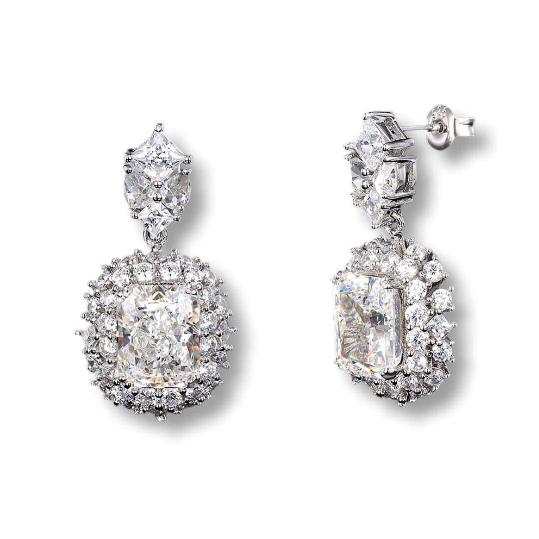 S925 Full Star High Carbon Diamond Earrings-MARDAZA