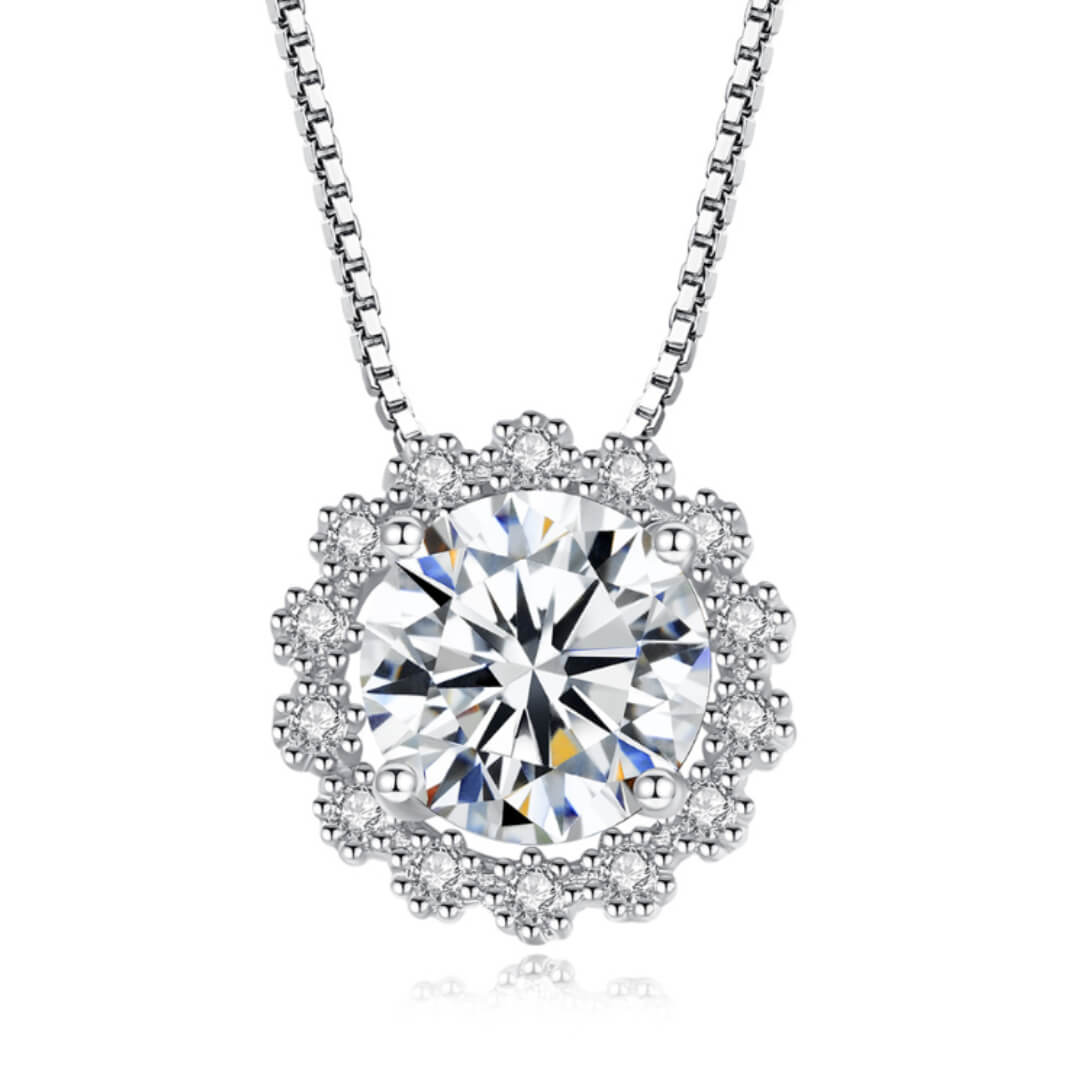 S925 Snowflake Moissanite Necklace-MARDAZA