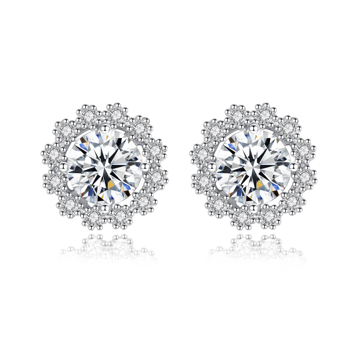 S925 Snowflake Moissanite Earrings-MARDAZA