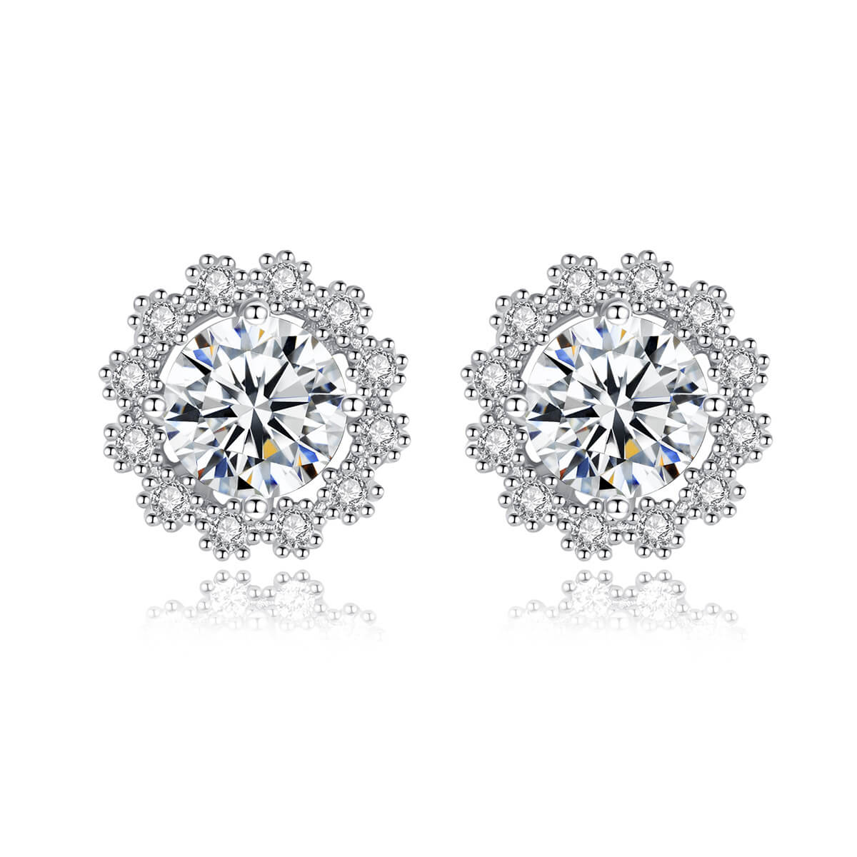 S925 Snowflake Moissanite Diamond Earrings