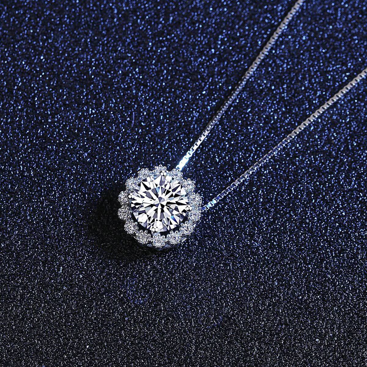 S925 Snowflake Moissanite Necklace-MARDAZA