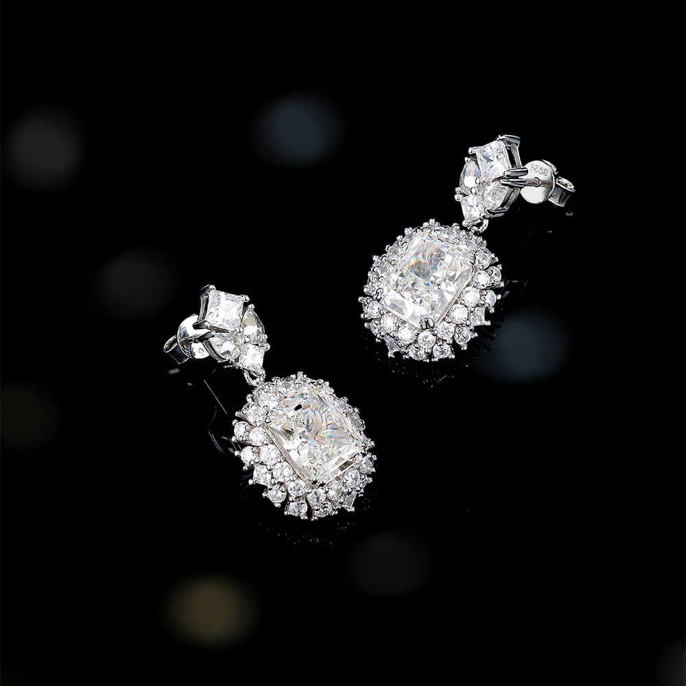 S925 Full Star High Carbon Diamond Earrings-MARDAZA