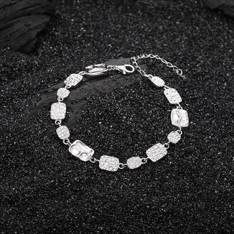 S925 Hammered Texture Bracelet-MARDAZA
