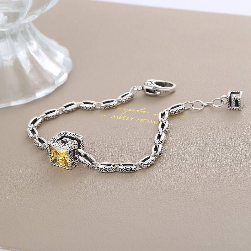 S925 letter G cube bracelet-MARDAZA