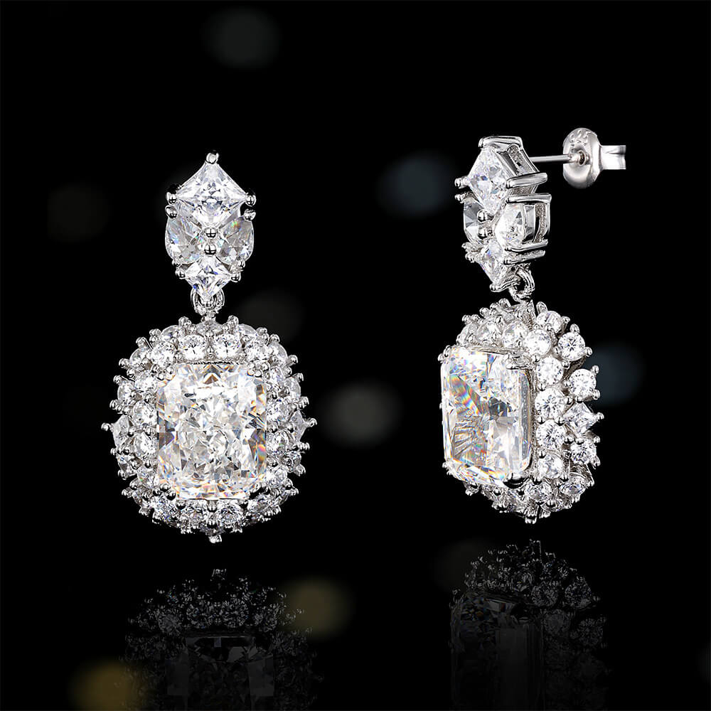 S925 Full Star High Carbon Diamond Earrings-MARDAZA