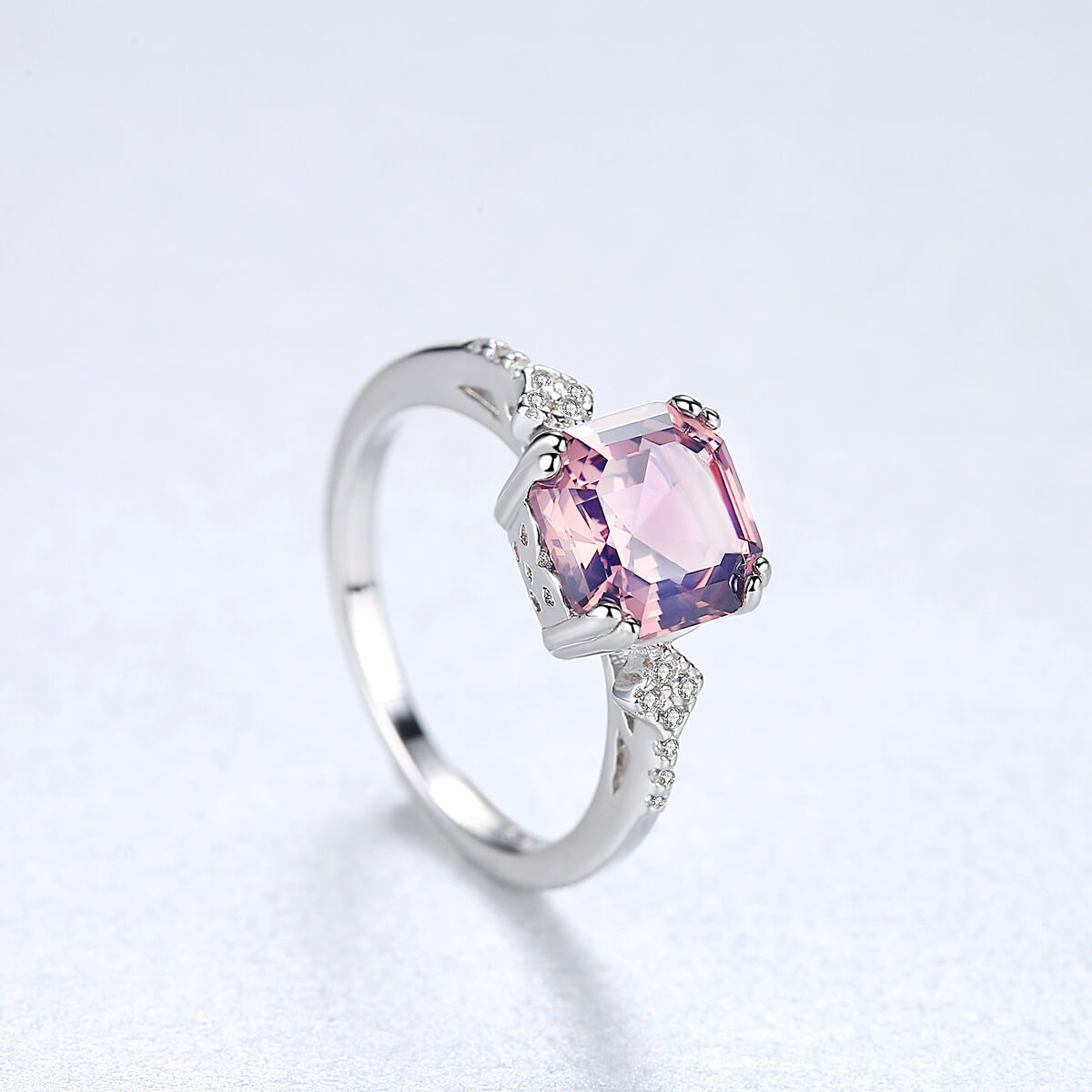 S925 Pink Morganite Ring-MARDAZA