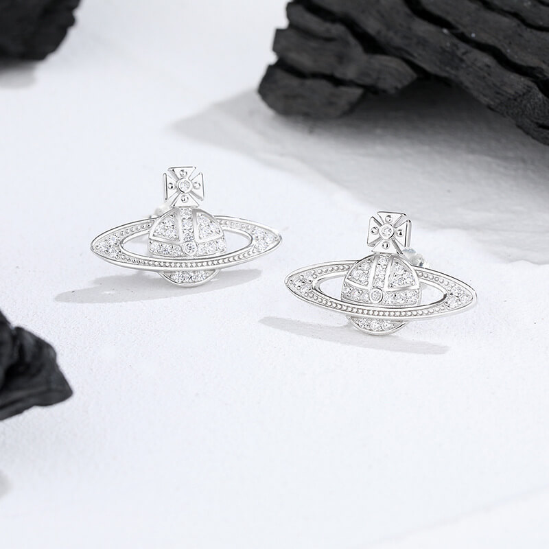 S925 Premium Design Saturn Earrings-MARDAZA